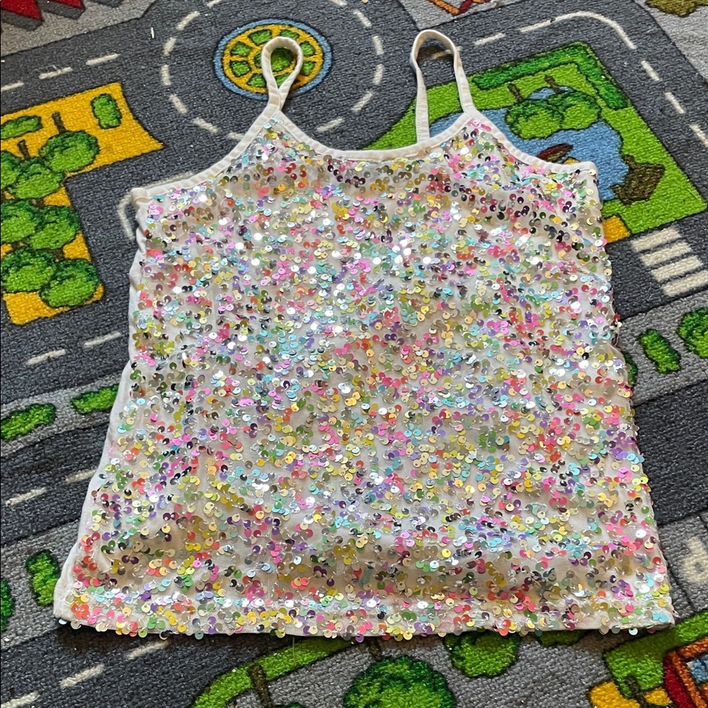 The Children's Place White Multicolor Sequin Camisole